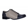 Pantofi dama casual , din piele naturala , Gri - Bleumarin P53GRIBL